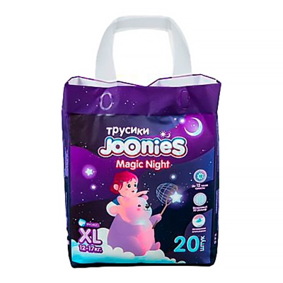 Подгузники трусики Magic Night размер XL 12-17 кг 20 шт Joonies 856107P 1